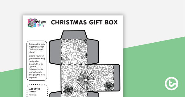 Preview image for Christmas Gift Box (Cube) - teaching resource