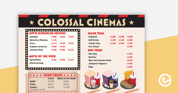 Thumbnail of Colossal Cinemas: Which Flavour Will Be Popular? – Project - teaching resource