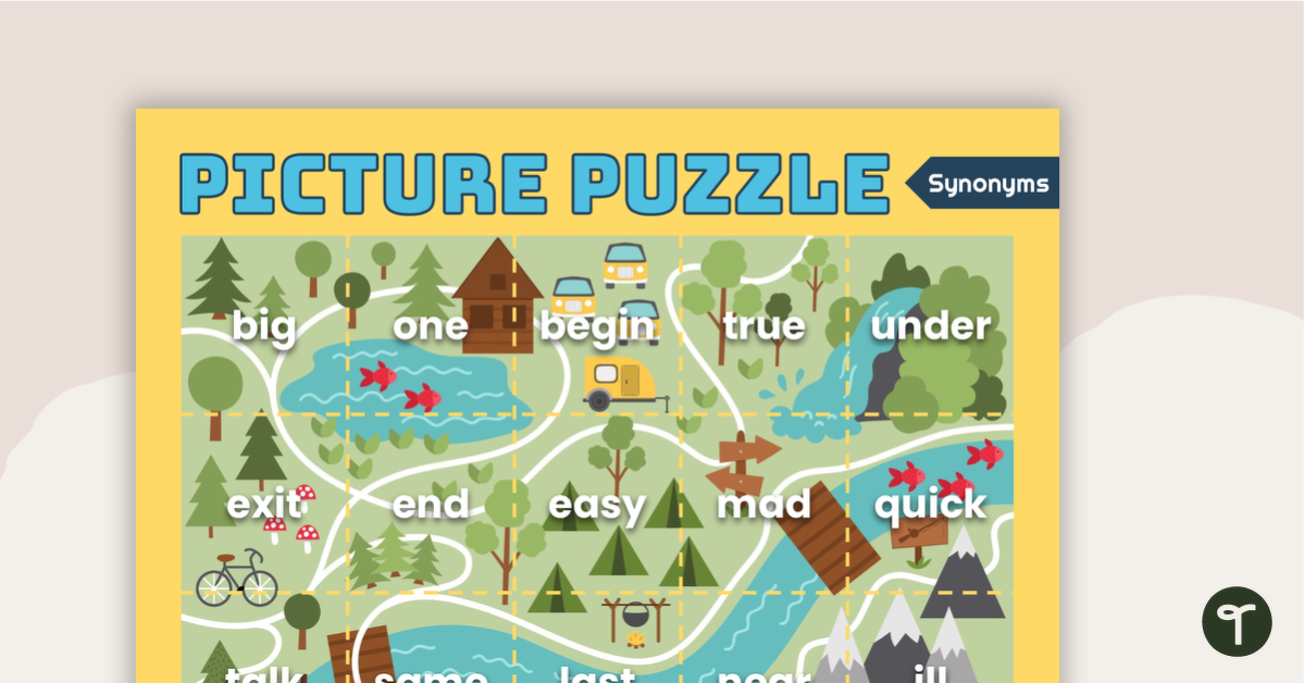 Preview image for Synonyms Picture Puzzle - teaching resource