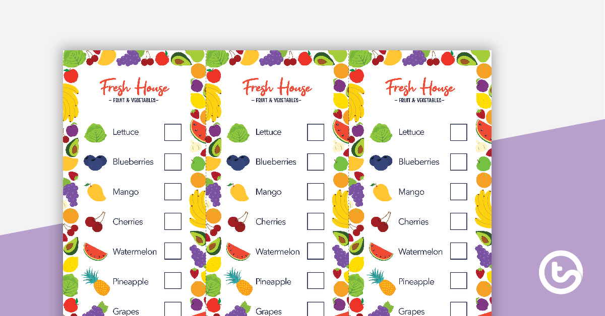Preview image for Fruit and Vegetable Shop Role Play - Shopping Lists - teaching resource