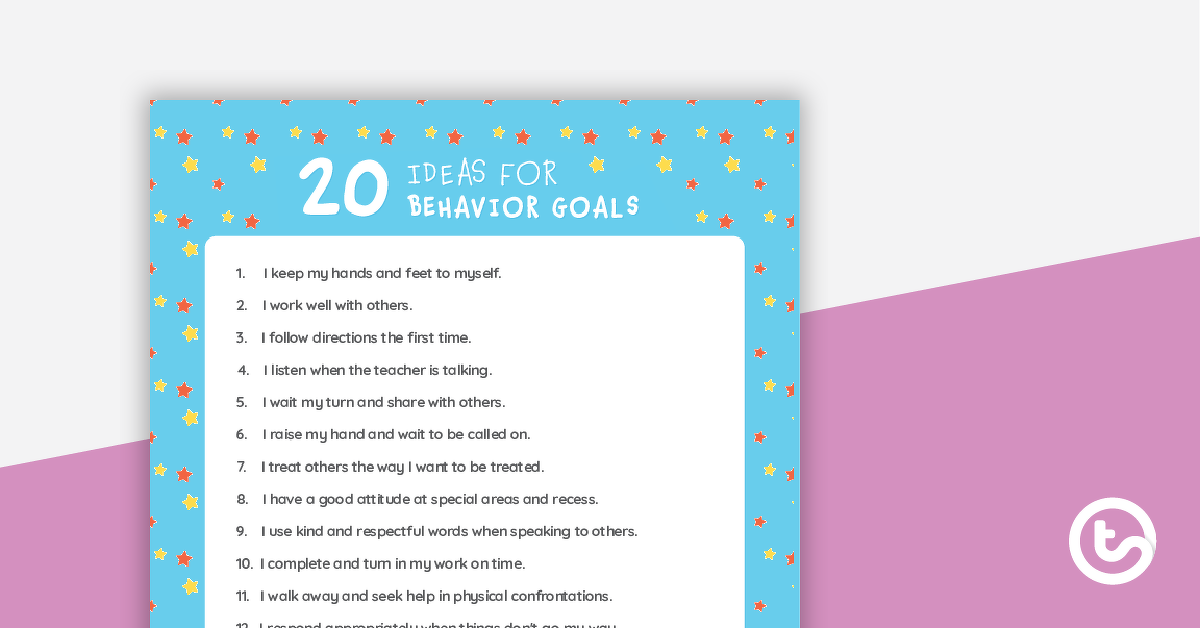 Image of Sample Behavior Goals