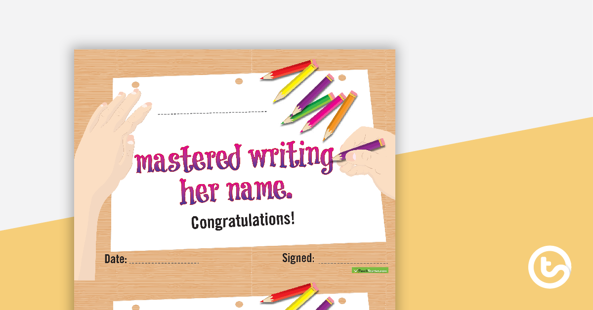 Preview image for Writing My Name Award Certificate - teaching resource