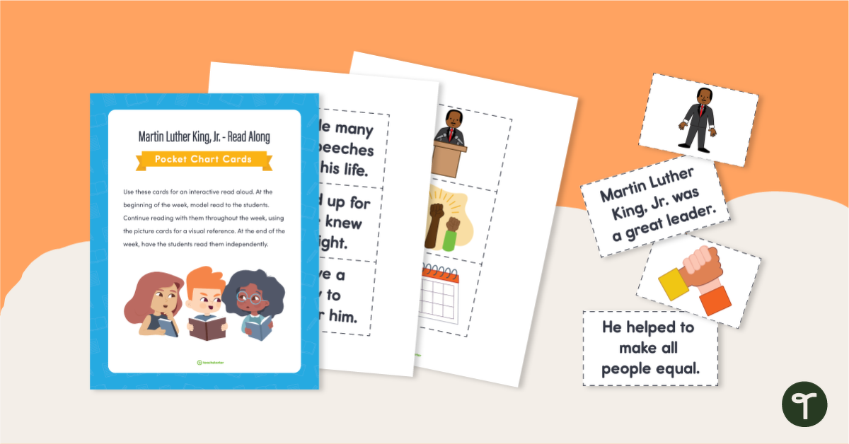 Preview image for Read Along Pocket Chart Cards - Martin Luther King, Jr. - teaching resource