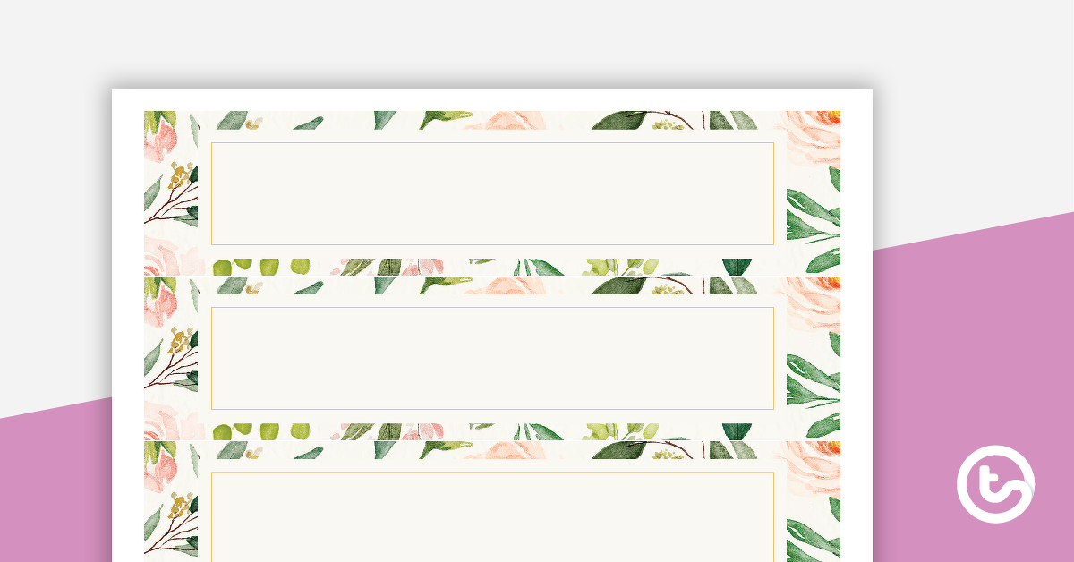 Preview image for Blush Blooms - Tray Labels - teaching resource