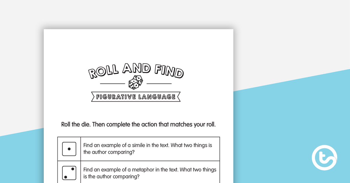 Preview image for Roll and Find – Figurative Language - teaching resource