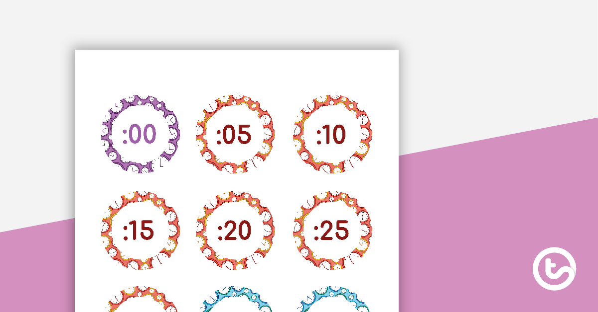 clock labels past and to teach starter