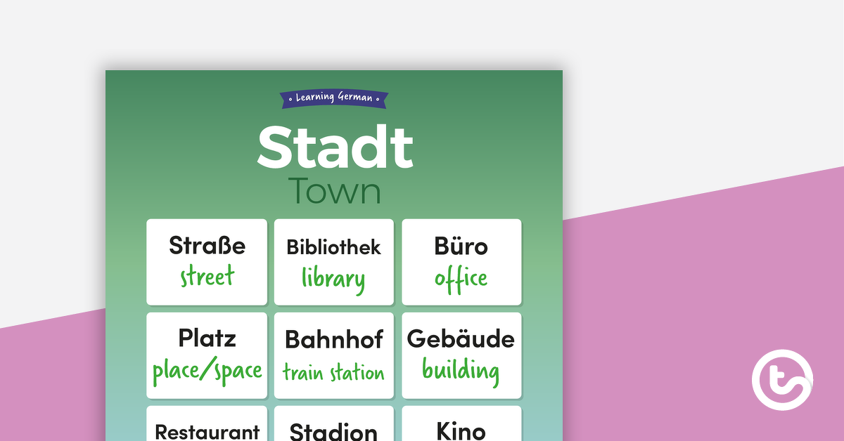 Preview image for Town – German Language Poster - teaching resource