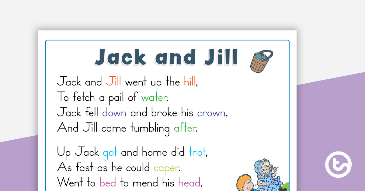 Preview image for Jack and Jill Nursery Rhyme - Poster and Cut-Out Pages - teaching resource