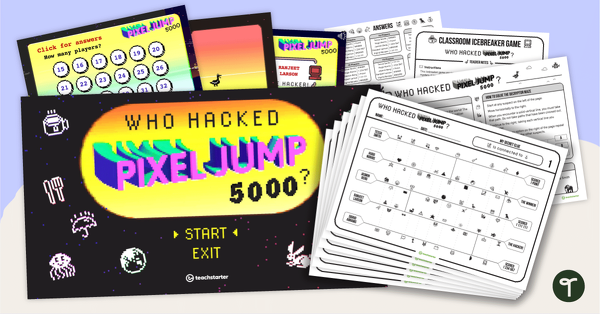 预览image for Classroom Icebreaker Game – Who Hacked Pixel Jump 5000? - teaching resource