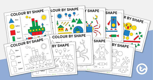 Preview image for Colour by 2D Shape (Basic Shapes) - teaching resource