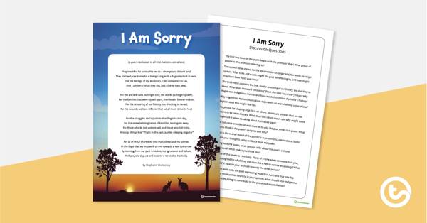 Preview image for I Am Sorry – Poem and Discussion Questions - teaching resource