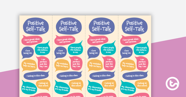 Thumbnail of Positive Self-Talk Bookmark - teaching resource