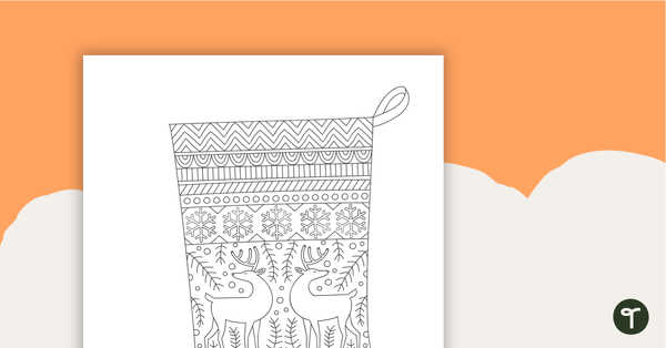Thumbnail of Christmas Stocking Mindful Colouring In Sheet - teaching resource