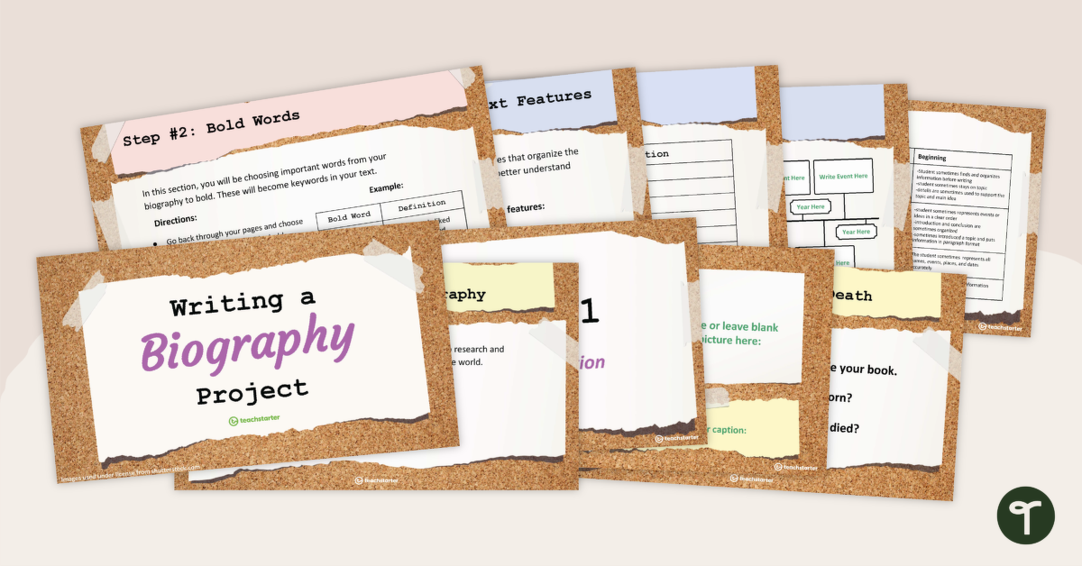 Preview image for Writing a Biography Project - teaching resource