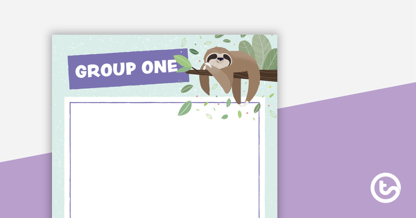 Preview image for Sloths – Grouping Posters - teaching resource
