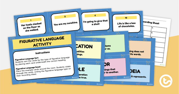Preview image for Figurative Language Sorting Activity - teaching resource