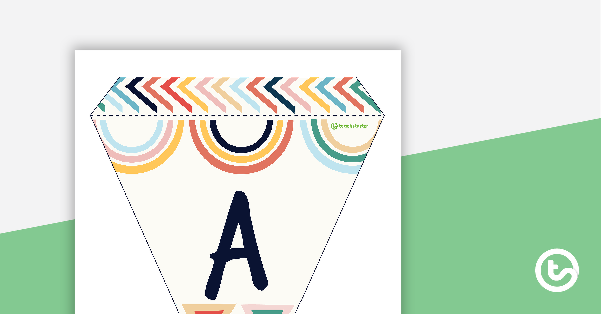 Preview image for Geometric Boho - Letters and Numbers Pennant Banner - teaching resource