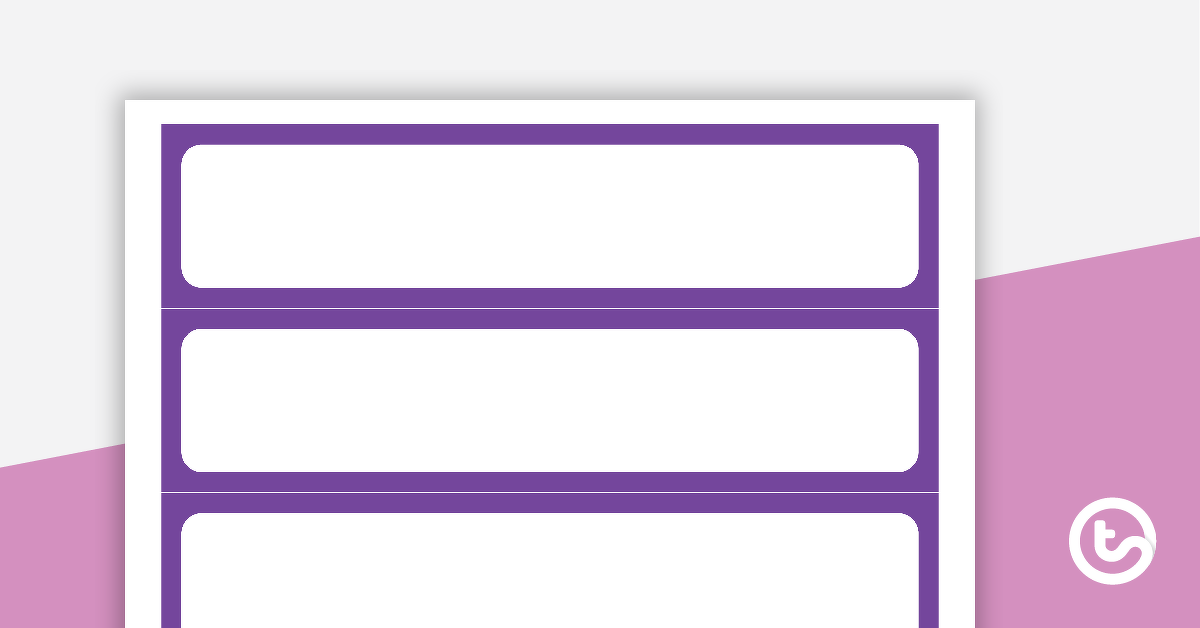 Preview image for Plain Purple - Tray Labels - teaching resource