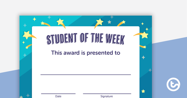 Preview image for Student of the Week Certificate – Upper Grades - teaching resource