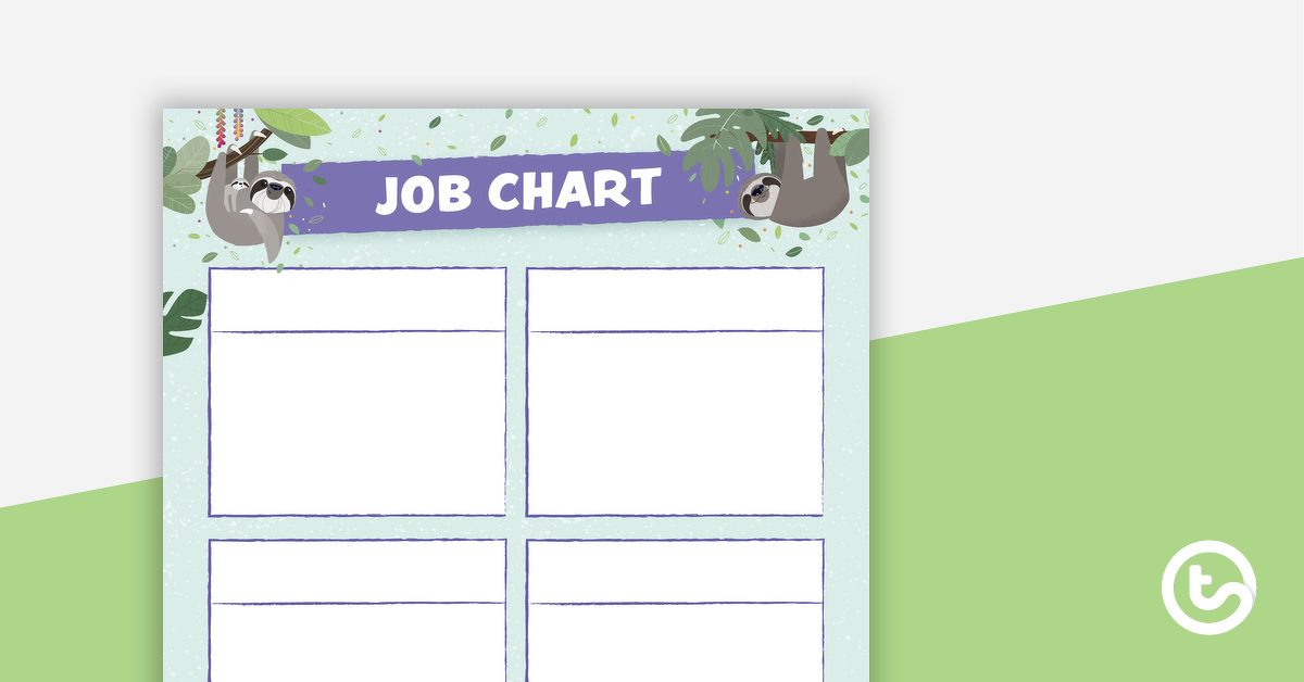 Preview image for Sloths – Job Chart - teaching resource