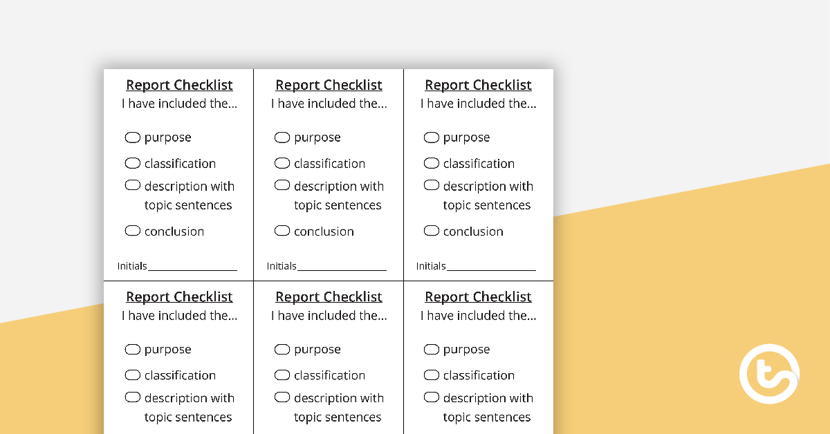 Preview image for Report Writing Checklist - teaching resource