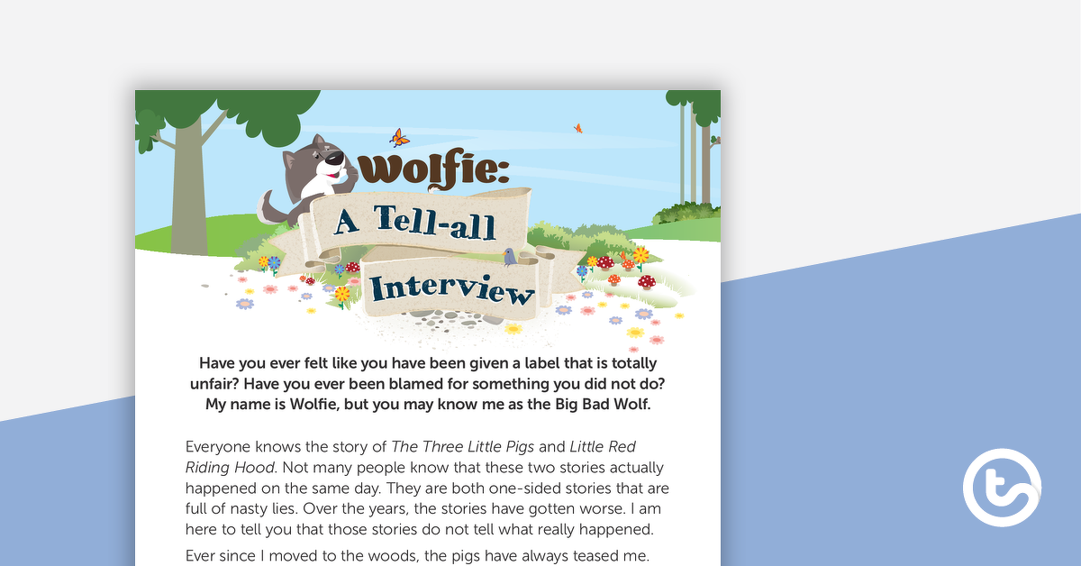 Preview image for Wolfie: A Tell-all Interview – Worksheet - teaching resource