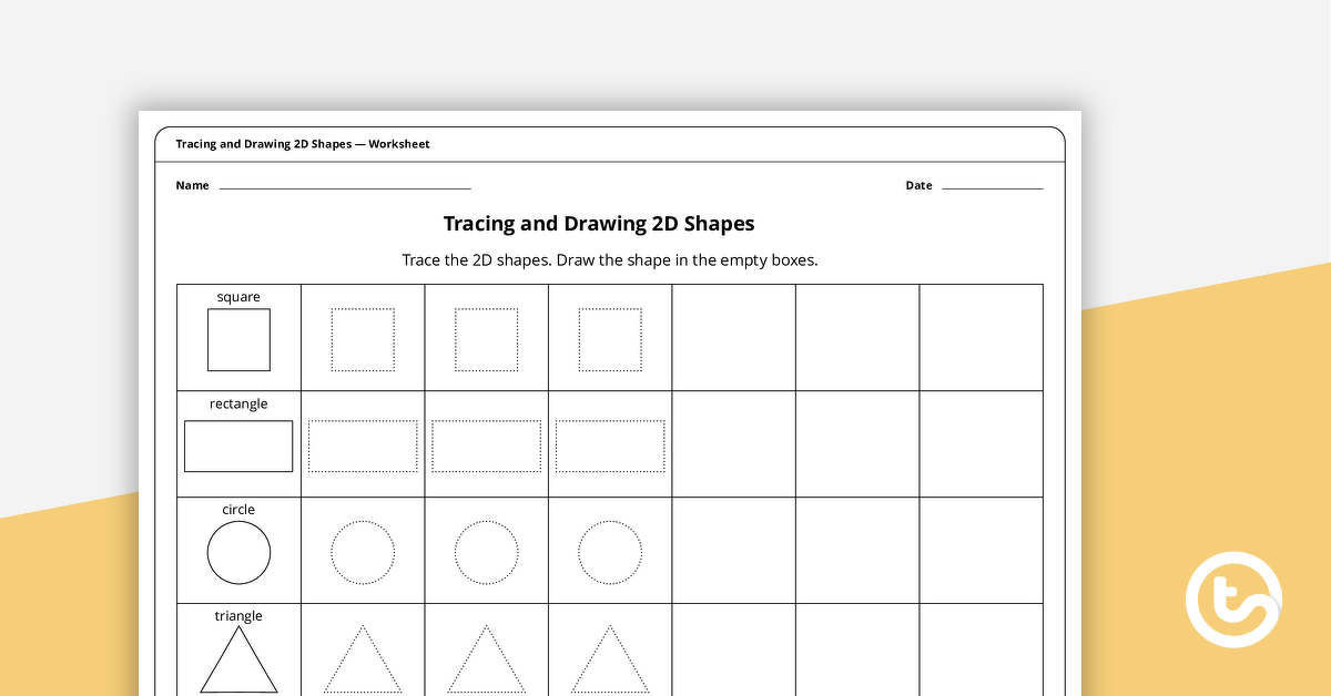 预览图像跟踪和绘制2D形状工作表-教学资源