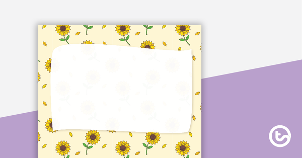 Thumbnail of Sunflowers – Diary Cover - teaching resource