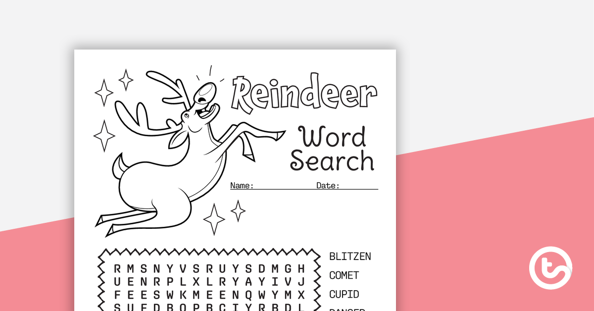 Preview image for Reindeer Word Search with Answers - teaching resource