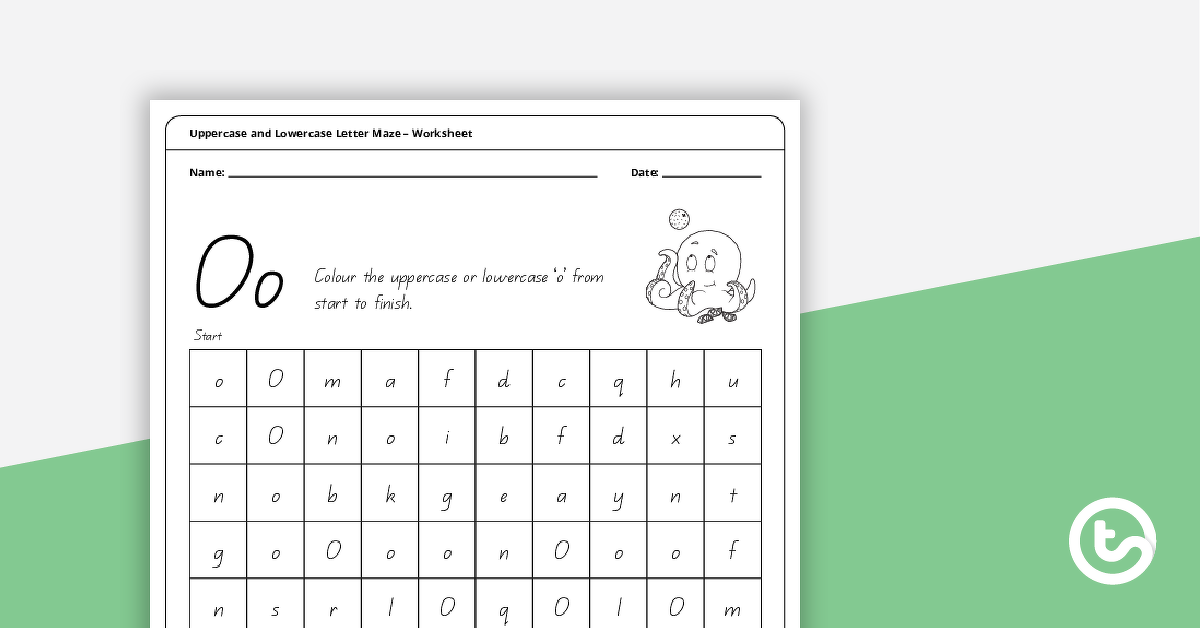 Preview image for Uppercase and Lowercase Letter Maze - 'Oo' - teaching resource