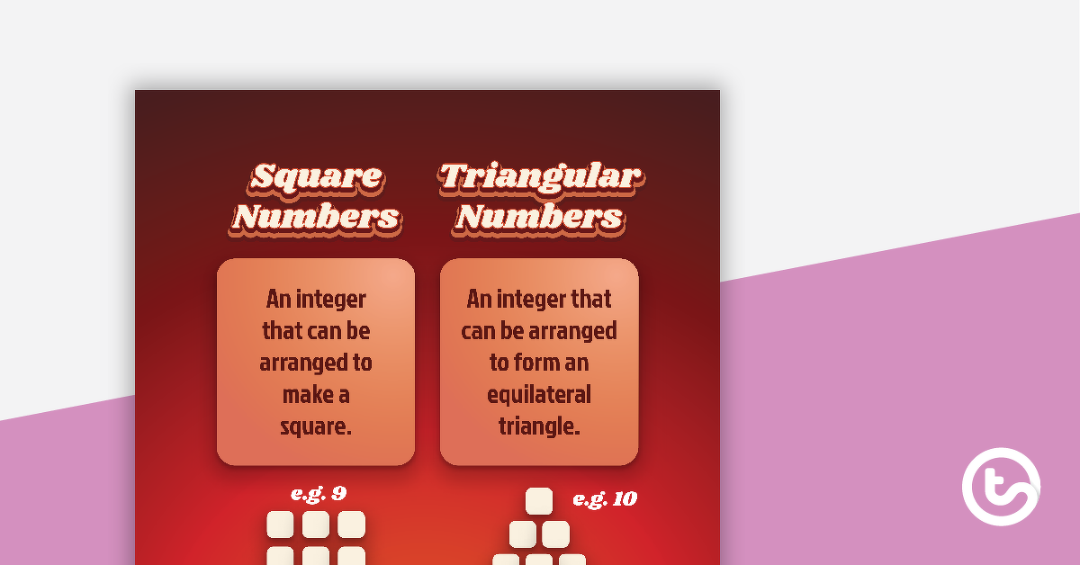 square and triangular numbers poster teach starter