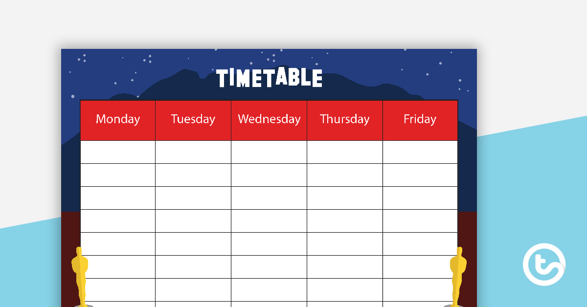 Preview image for Hollywood - Weekly Timetable - teaching resource