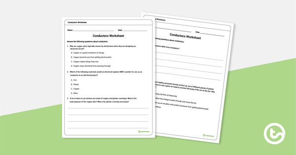 Preview image for Conductors Worksheet - teaching resource