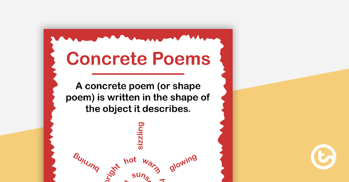 Preview image for Concrete Poem Poster - teaching resource