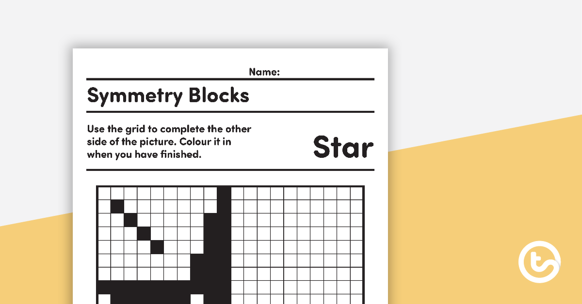 Preview image for Symmetry Blocks Grid Activity - Star - teaching resource
