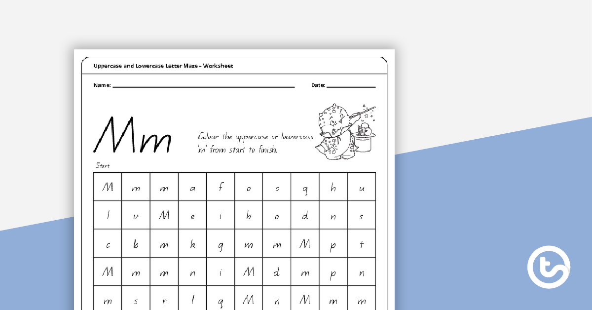 Preview image for Uppercase and Lowercase Letter Maze - 'Mm' - teaching resource
