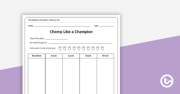 预览图像的Chomp，如冠军 - 食品期刊 - 教学资源