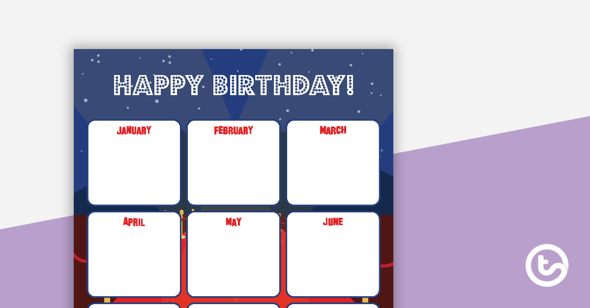 Preview image for Hollywood - Happy Birthday Chart - teaching resource