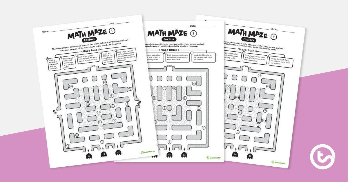 Preview image for Math Mazes – Factors - teaching resource