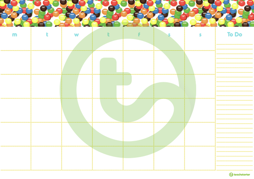 Preview image for Chocolate Buttons - Monthly Overview - teaching resource