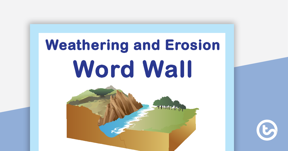 weathering and erosion word wall vocabulary teach starter
