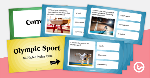 奥林匹克体育多项选择测验的预览图像 -  PowerPoint-教学资源