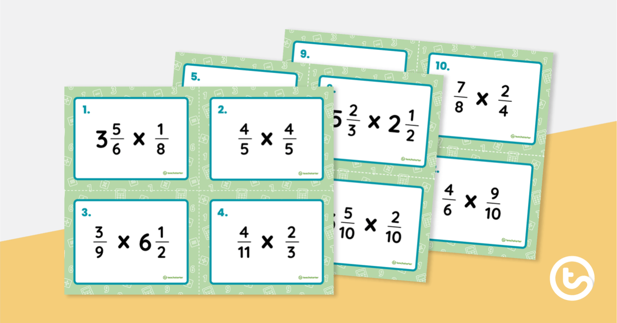 Preview image for Multiplying Fractions Task Cards - teaching resource