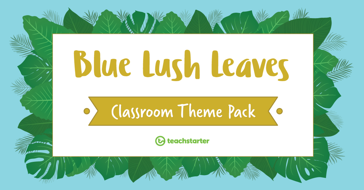 预览图片的蓝色郁郁葱葱的树叶课堂主题包——资源包