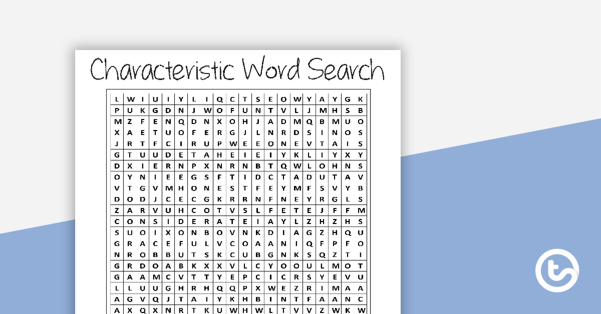 Preview image for Characteristic Word Search with Solution - teaching resource