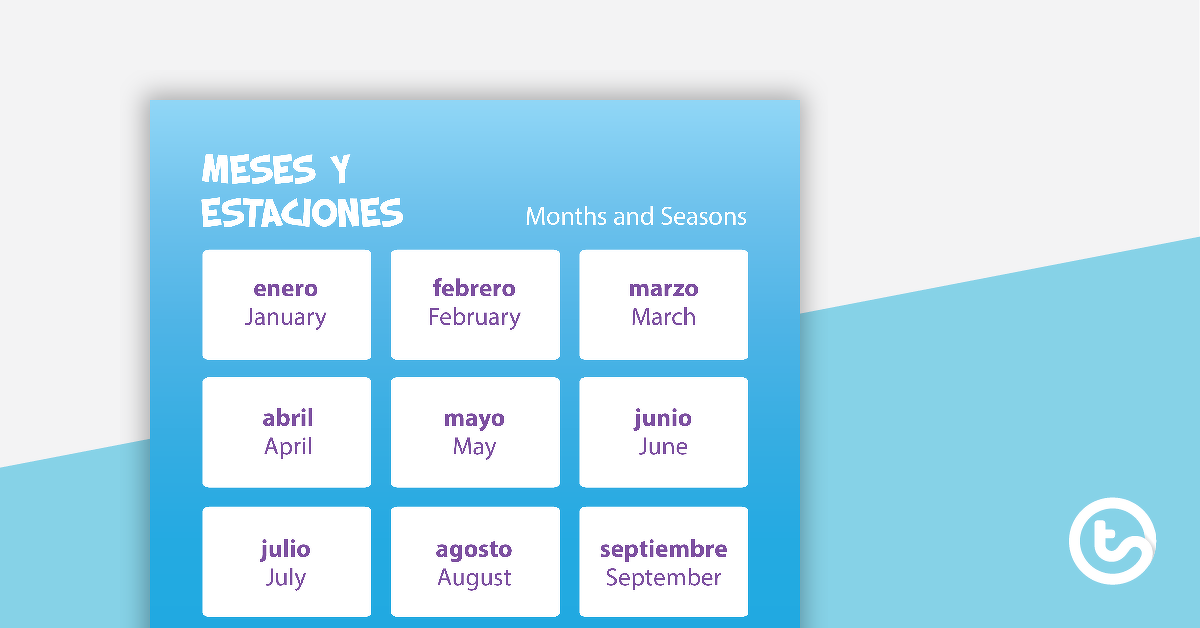 Preview image for Months and Seasons - Spanish Language Poster - teaching resource