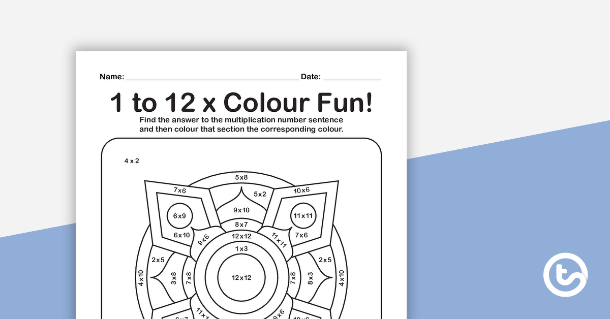 Preview image for Colour by Number - Mixed 1 - 12 Multiplication - teaching resource