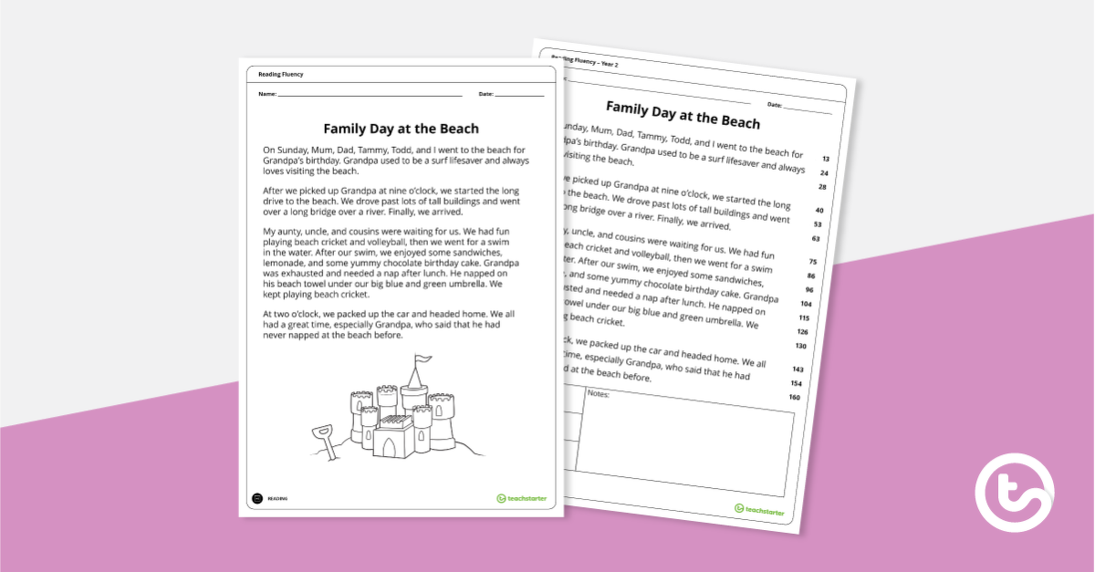 阅读流畅预览图-海滩家庭日(二年级)-教学资源