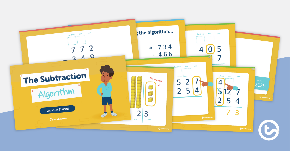 Preview image for Subtraction Algorithm PowerPoint Presentation - teaching resource