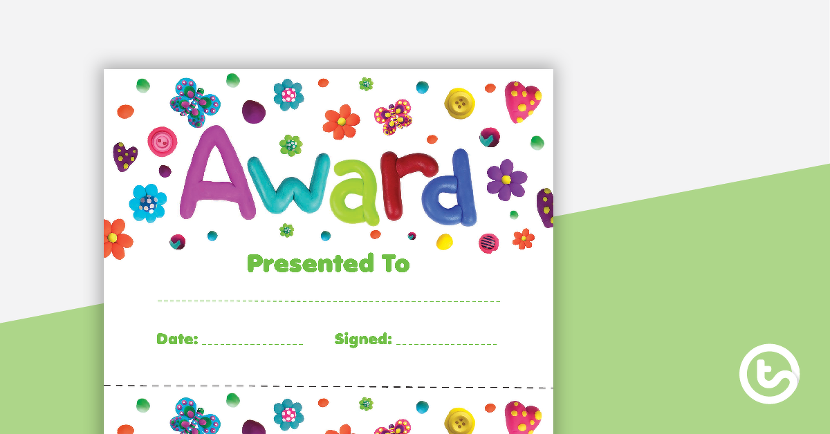 Preview image for Playdough - Award Certificate - teaching resource